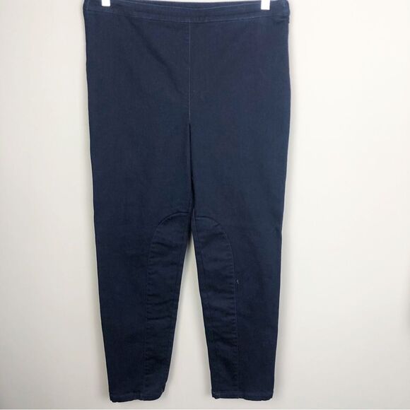 ST. JOHN | Dark Wash Side Zip Denim Jeans Zipper Ankle High Rise Women’s Size 12 - Picture 1 of 8